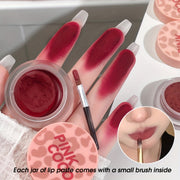 Women Soft Matte Milk Lip Balm with Built-in Lip Brush