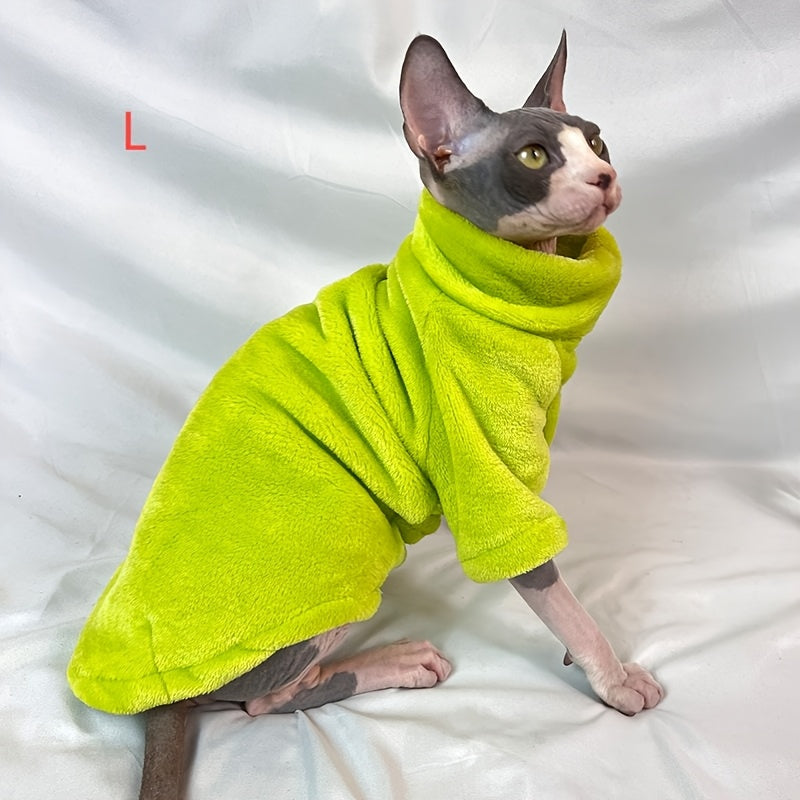 Soft Warm Sphynx Cat Turtleneck Pullover for Small and Extra Small Breeds