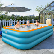 Inflatable Pool for Summer Water Play Circular PVC Yard Pool with 301L-400L Capacity