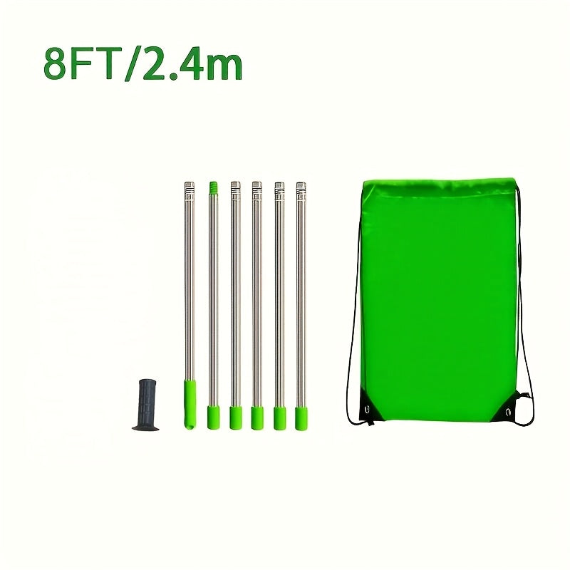 Adjustable Fruit Picker Tool with Aluminum Pole and Basket for High Branch Harvesting