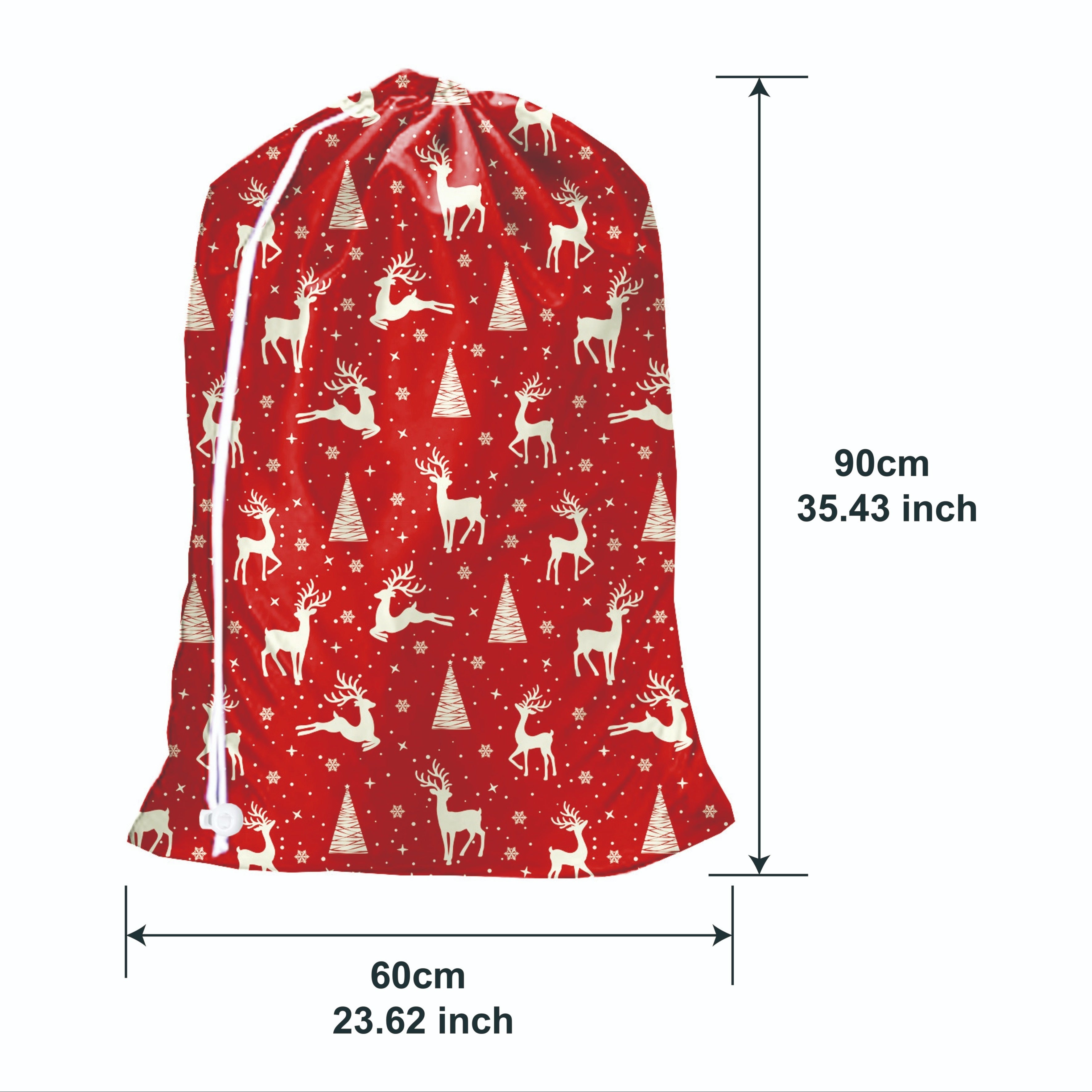 Fabric Gift Bag with Drawstring Closure for Christmas Valentine's Day Holidays and Laundry