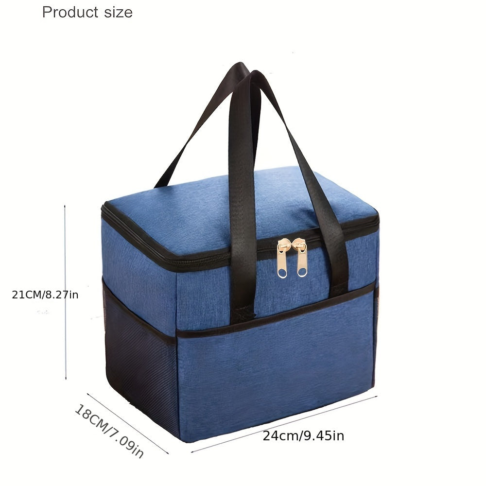 Insulated Lunch Bag with Aluminum Lining, Large Capacity, Portable Food Storage