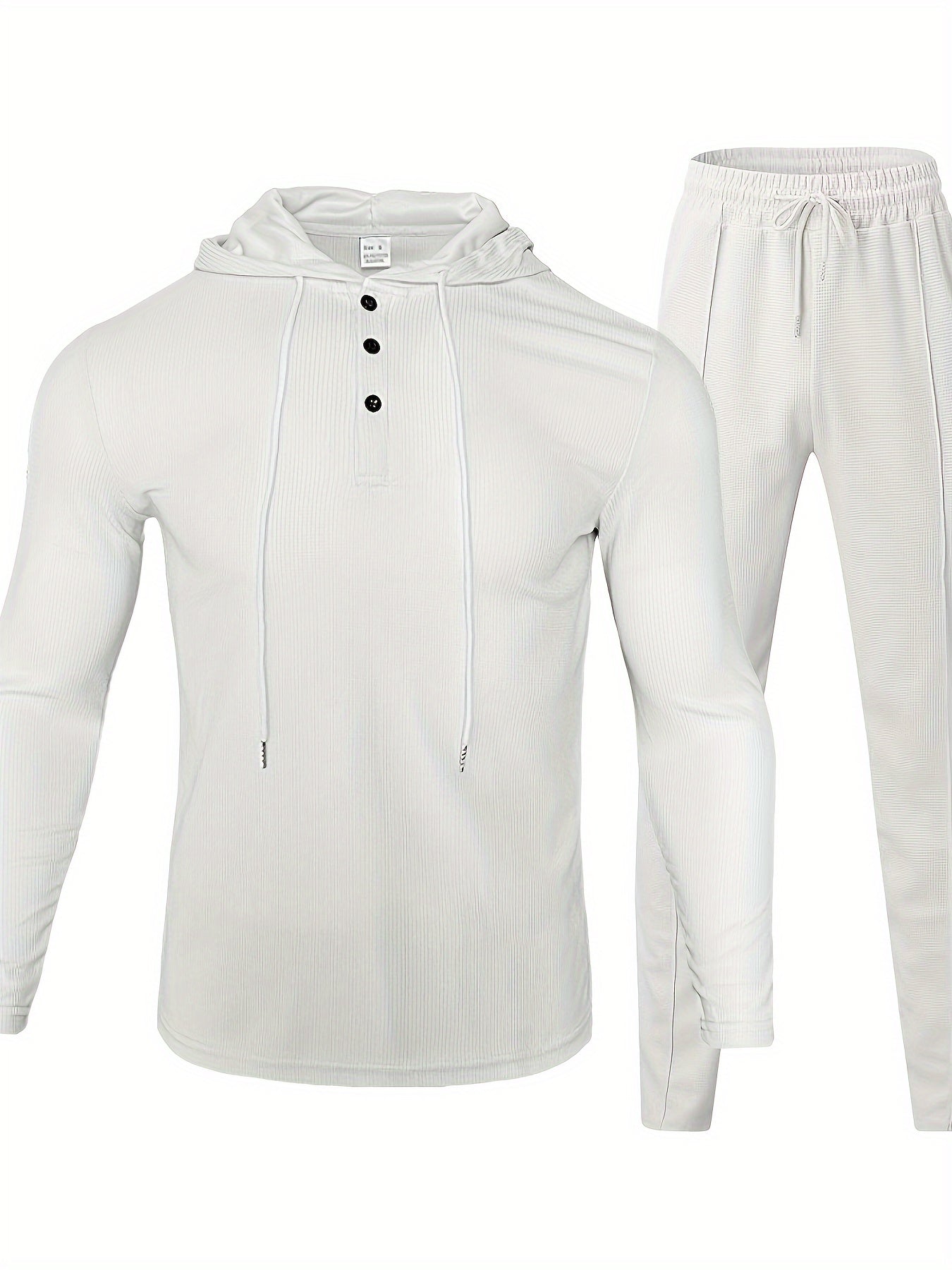 Men's Casual Sportswear Set Hooded Long Sleeve Top and Joggers Polyester Blend Spring Fall Outdoor