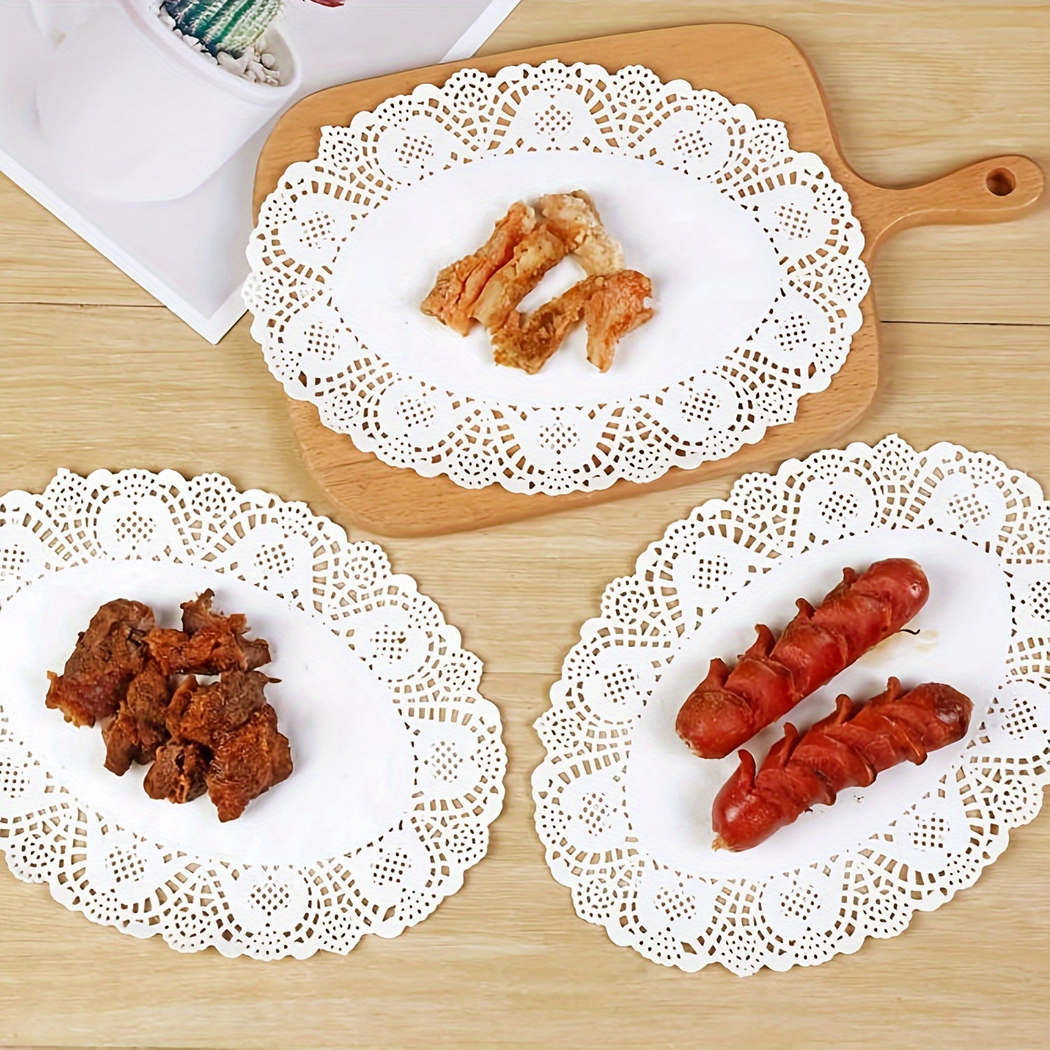 White Lace Paper Doilies Assorted Sizes for Desserts and Special Occasions