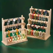 Деревянная подставка для украшений с несколькими уровнями для организации аксессуаров