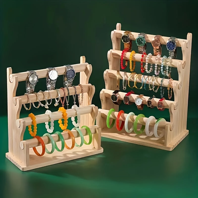 Деревянная подставка для украшений с несколькими уровнями для организации аксессуаров