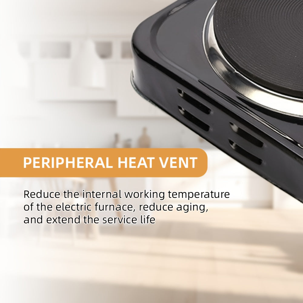 Radiatsiya qilmaydigan, issiqlikka chidamli tekis tagli idishlarni isitadigan portativ elektr pechasi.