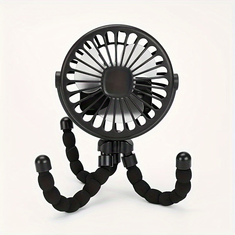 Portable Octopus Fan with Flexible Tripod USB Rechargeable Handheld Electric Fan for Travel Outdoor Use