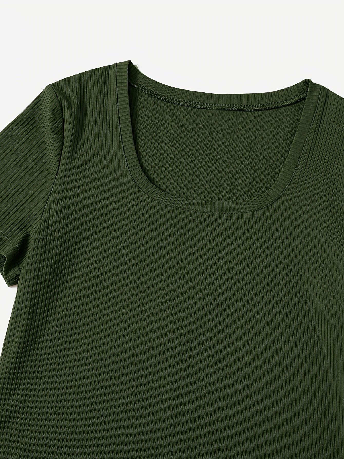 Women's Solid Color Short Sleeve Round Neck Bodysuit Large Size