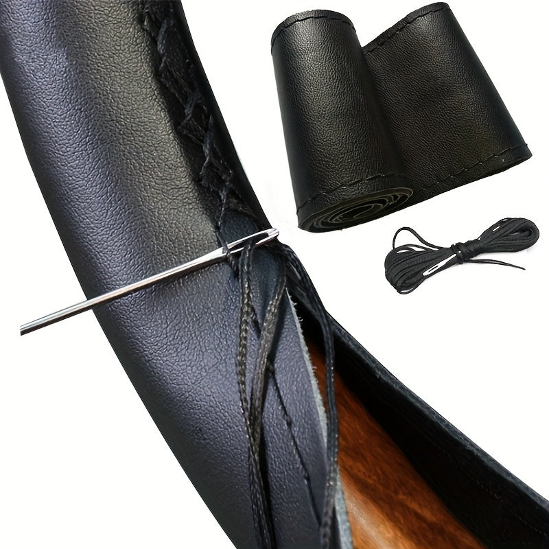 Universal teri avtomobil rul boshqich qopqog'i 38.1cm DIY ignalar va ip bilan