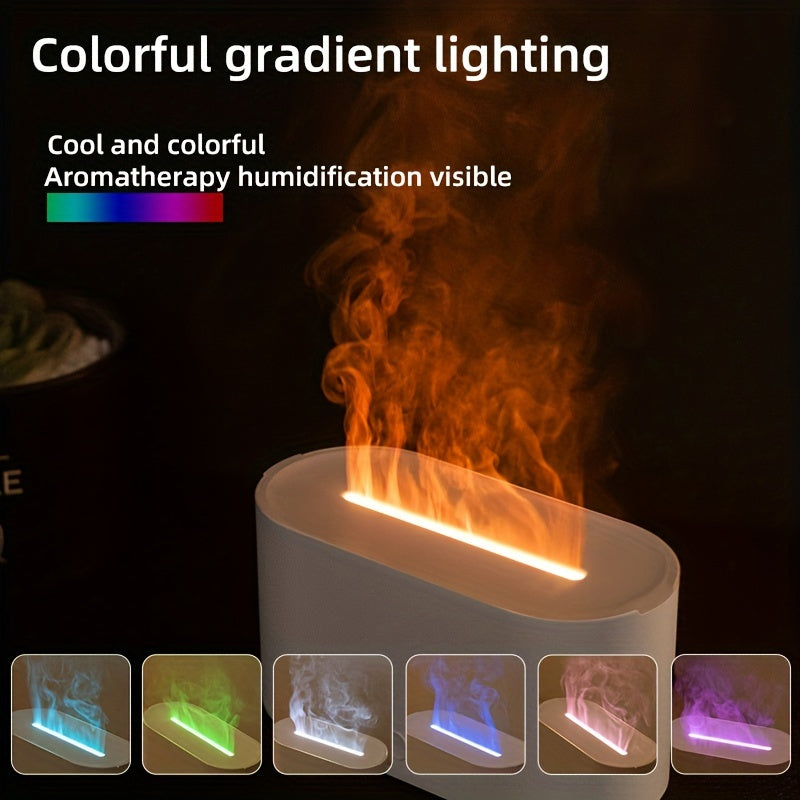 Flame Design USB Humidifier and Aromatherapy Diffuser with Night Light for Home and Office