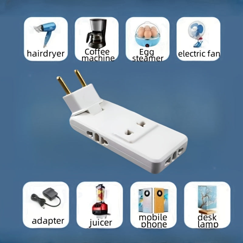 Европейский дорожный адаптер питания 4-в-1 с вращающейся вилкой, высокомощный преобразователь, белый