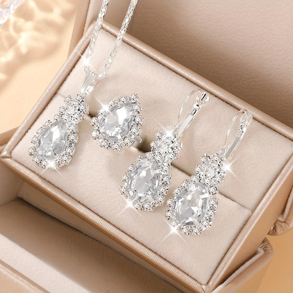 Women's Waterdrop Jewelry Set Necklace Ring Earrings Fashion Daily Vacation Gift