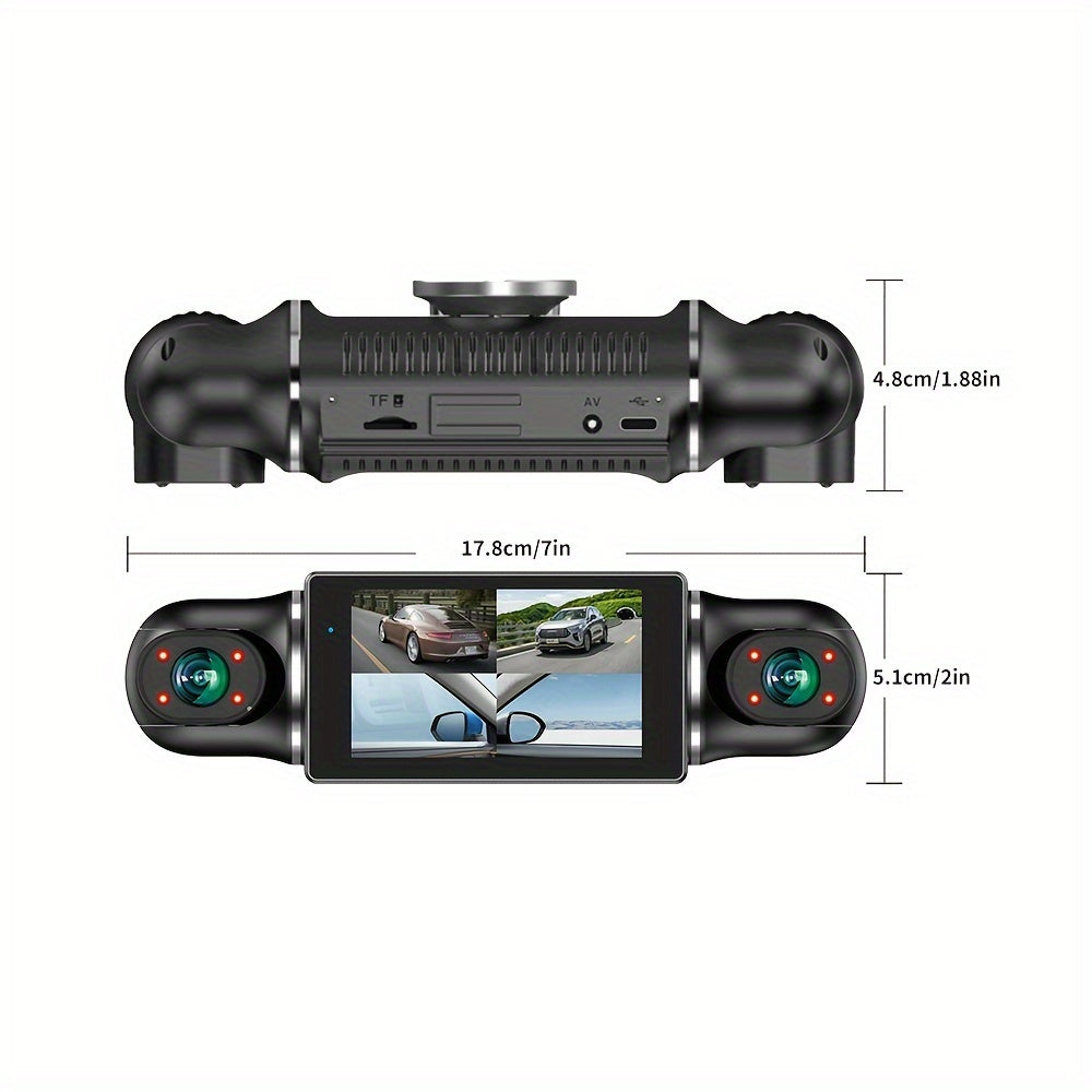 Wireless 4-Channel GPS Dash Cam with 24-Hour Parking Mode and 360° Recording
