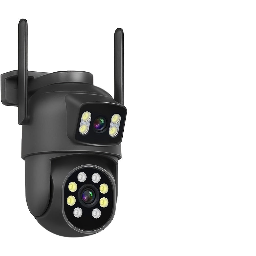 8MP Dual Camera Wi-Fi Outdoor Indoor Security Camera with Two-Way Audio Night Vision Motion Tracking Memory Card Support