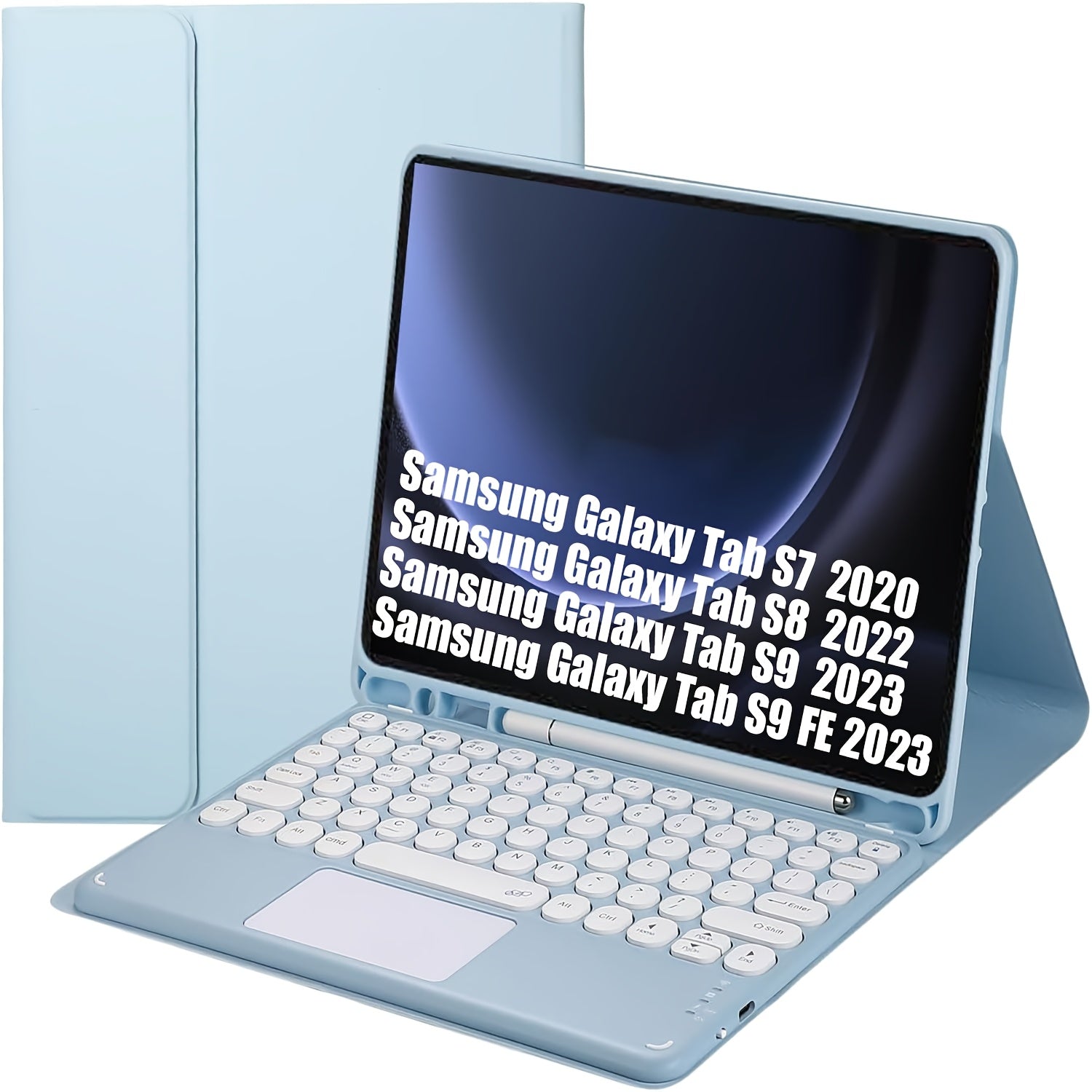 Galaxy Tab A9 Plus 27.94cm 2023 and Galaxy S9 FE/S9/S8/S7 Keyboard Case with Multi-Touch Trackpad Detachable Keyboard Auto Sleep Wake Smart Folio with S Pen Holder