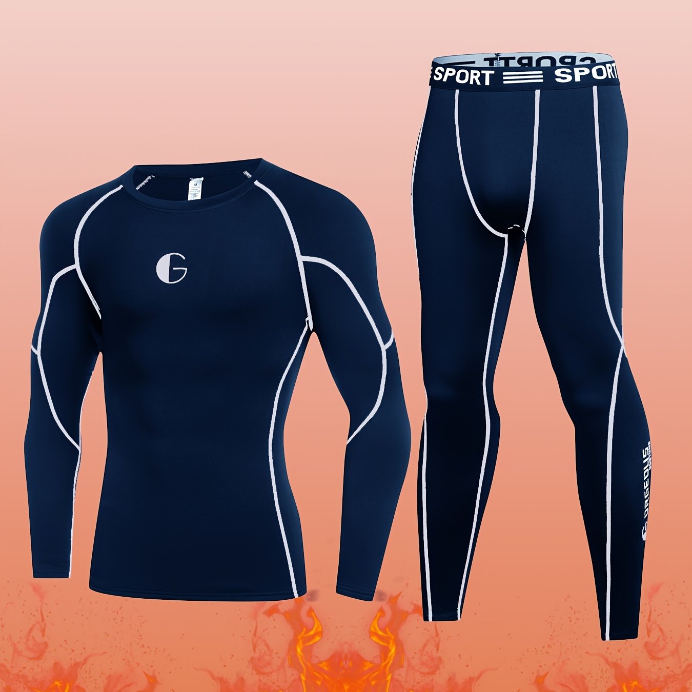 Мужской термальный комплект с бархатной подкладкой для холодной погоды и активного отдыха на открытом воздухе