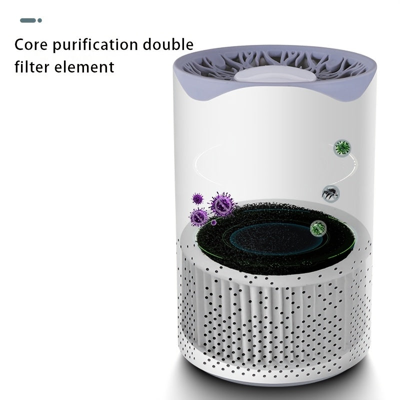 Портативный настольный очиститель воздуха с сенсорным выключателем, УФ-стерилизатор, компактный, тихий, для офиса и путешествий