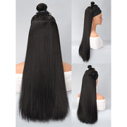 Women's 101.6cm Silky Straight Synthetic Clip-In Hair Extensions for Volume and Length