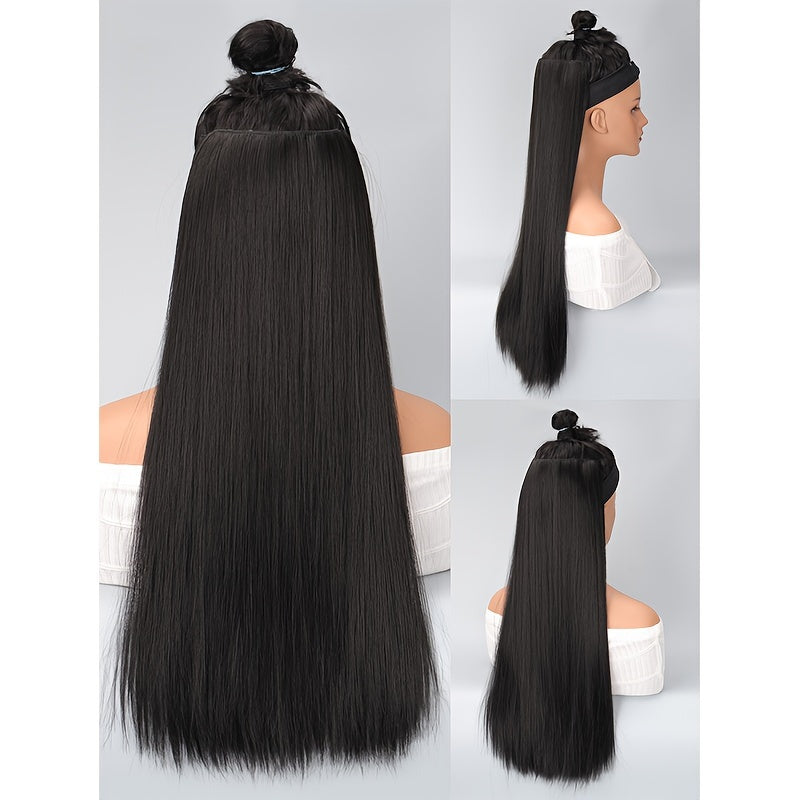 Women's 101.6cm Silky Straight Synthetic Clip-In Hair Extensions for Volume and Length
