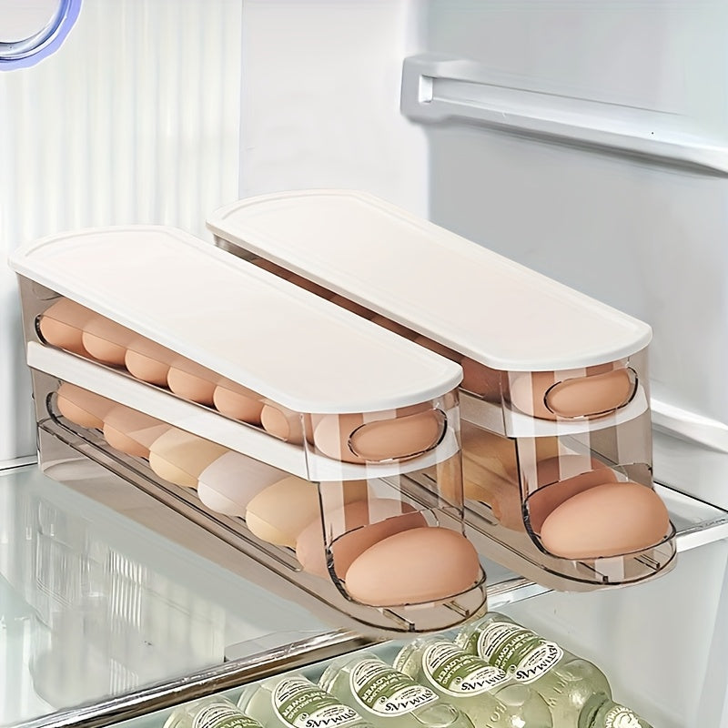 Multilayer Plastic Egg Storage Box - Space Saving Stackable Refrigerator Organizer