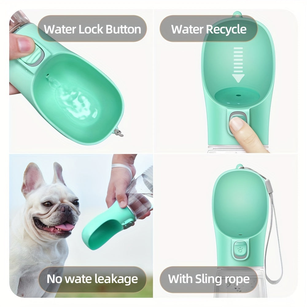 Dispensador de agua portátil para perros, botella de agua de viaje a prueba de fugas para pasear y al aire libre