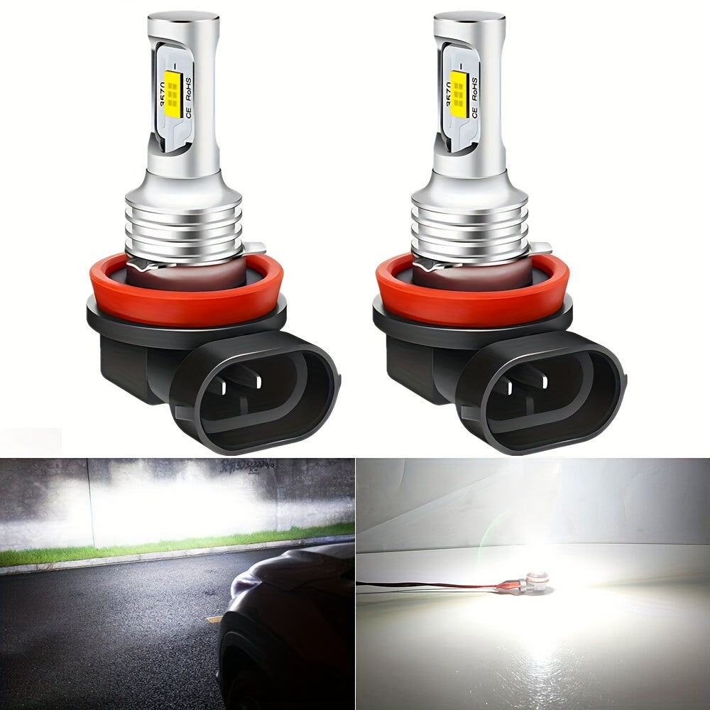 2 Pack LED Fog and Headlight Bulbs 6000K White Mini Quick Install