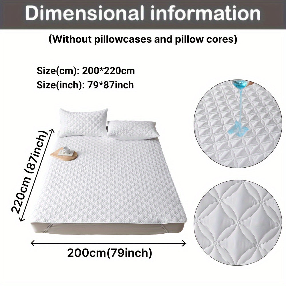 Waterproof Mattress Protector Hypoallergenic Breathable Dustproof Ultra-Soft Bed Cover for Bedroom Dorm Hotel