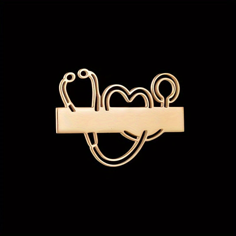 Custom Medical Professional Badge with Engraved Name and Logo Stainless Steel Lapel Pin