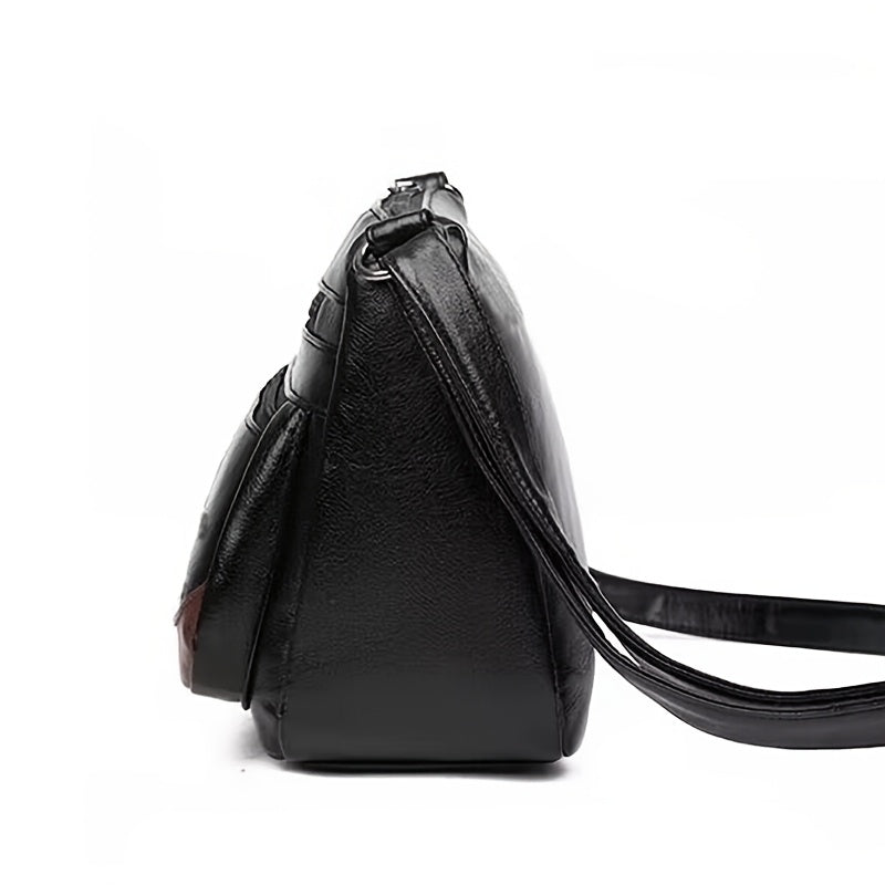 Multi-Layer Crossbody Shoulder Bag with Zipper Details for Women