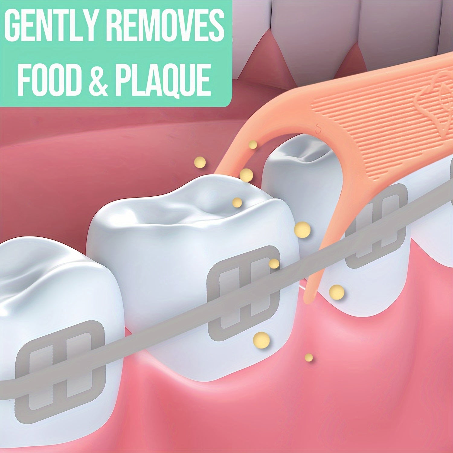 60 dona og'iz tozalash uchun oral flossers uchun braketlar tish tanlovi, nashrli ta'm, spirtli bo'lmagan