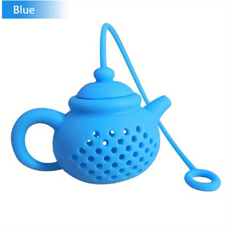 Креативный силиконовый заварник в форме чайника с ручкой, идеально подходит для заваривания листового чая или ароматизации чая специями. Универсальный кухонный гаджет для любителей чая.