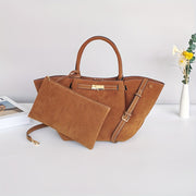 Superhero-Inspired Tote Bag Set Large Capacity Durable Fabric Coffee Light Brown