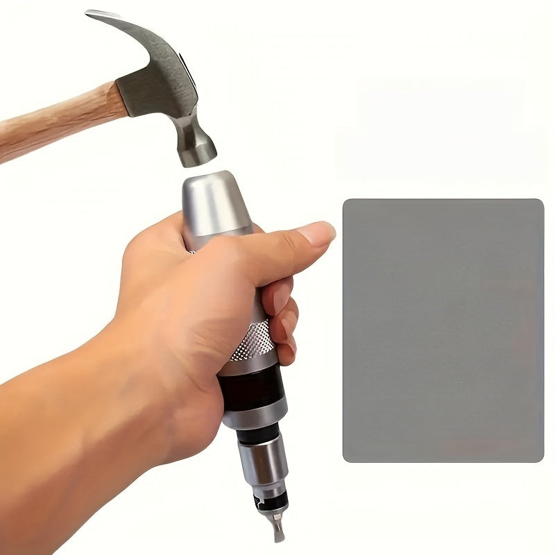 13Pcs Hex Impact Screwdriver Set with Metal Handle, Multi-Function Shock Includes Bits and Chisel