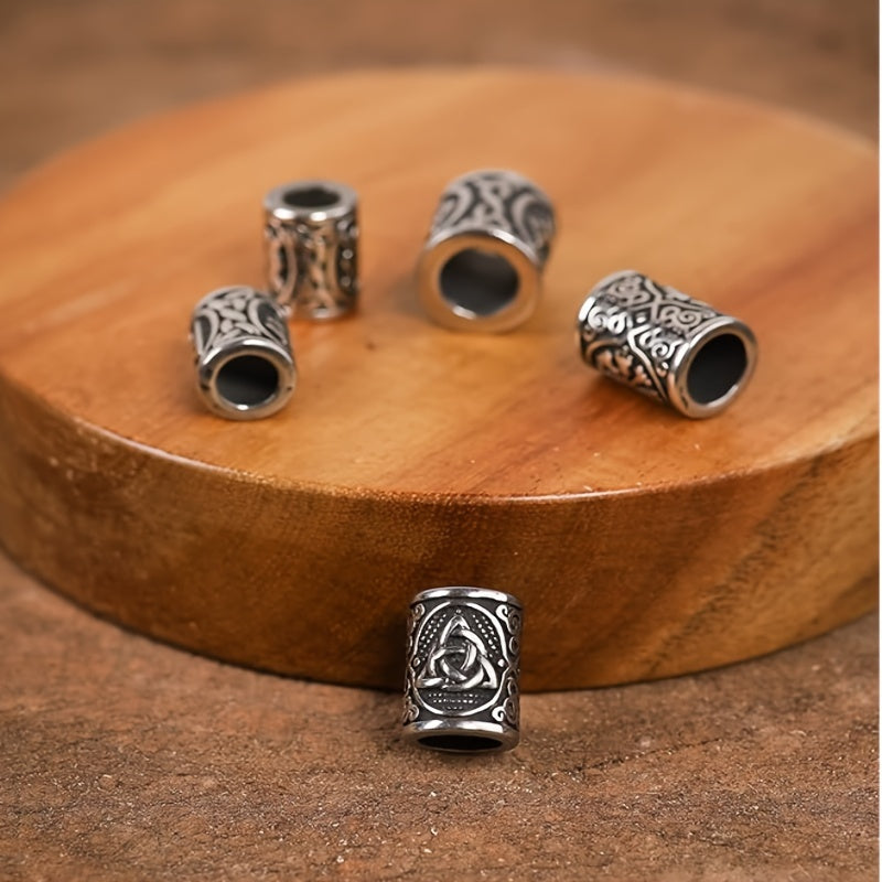 Set of 5 Nordic Viking Beard Beads for Braids and Jewelry Making Men Women