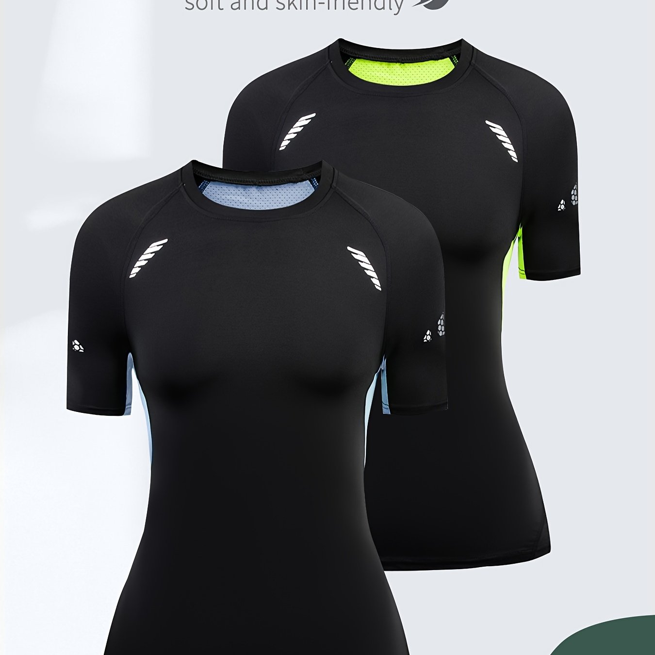 Ayollar uchun ikki tez quriydigan rangli blokli sport futbolkalari, mashg'ulot, yoga va yugurish uchun ideal