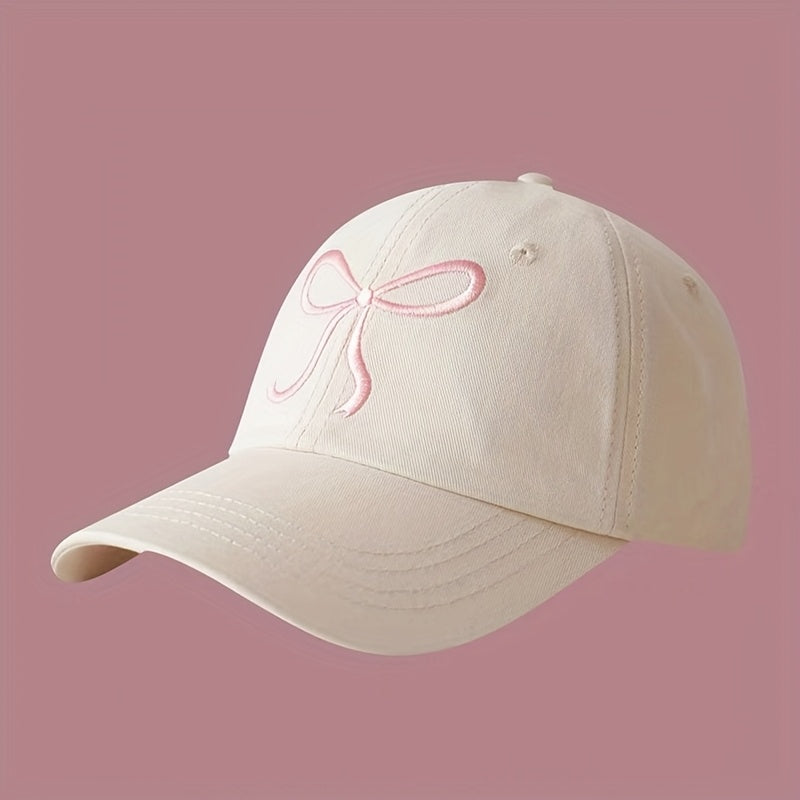 Women's Baseball Cap with Bowknot Lightweight Sun Protection Adjustable Casual Holiday