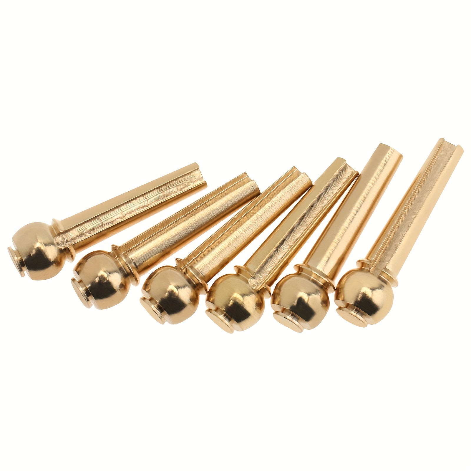 6 Pieces Copper Brass Guitar Bridge Pins for Folk Acoustic Guitar Replacement Parts