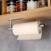Stainless Steel Under-Cabinet Paper Towel Holder Wall Mount Self-Adhesive Kitchen Accessory