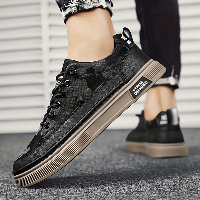 Men's Light Beige Casual Low-Top Sneakers with Elastic Laces PU Upper PVC Sole