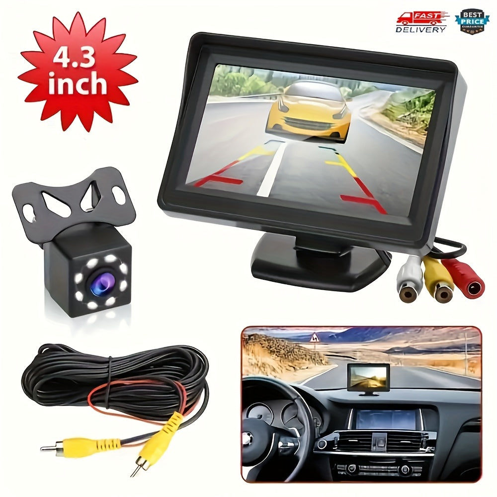 Rearview Car Backup Camera HD Night Vision 10.92cm Monitor Wide Angle
