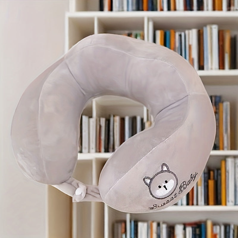 U-Shaped Travel Pillow Neck Support Lightweight Polyester Cover