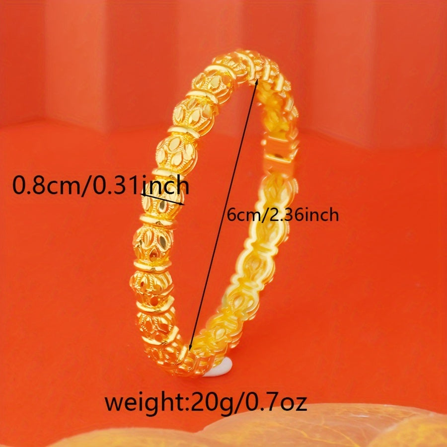 Women's Boho Copper Jewelry Set 4-Piece Luxury Bangle Bracelets for Weddings and Parties