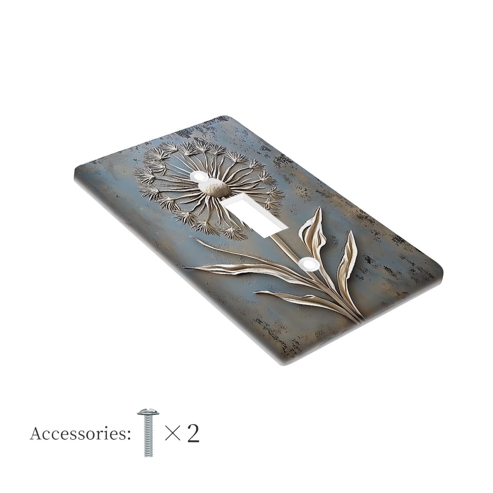 White Dandelion Light Switch Cover Decorative for Bathroom Bedroom Easy to Install