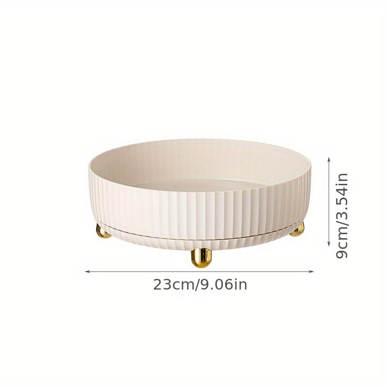 Aylanuvchi plastmassa oshxona tashkilotchisi Lazy Susan, ziravorlar, mevalar va kosmetika uchun