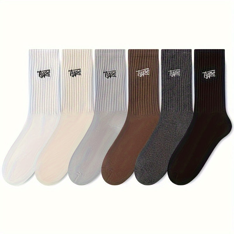 Men's 3-Pack Crew Socks Breathable Polyester Moisture-Wicking Anti-Odor Ribbed Cuffs