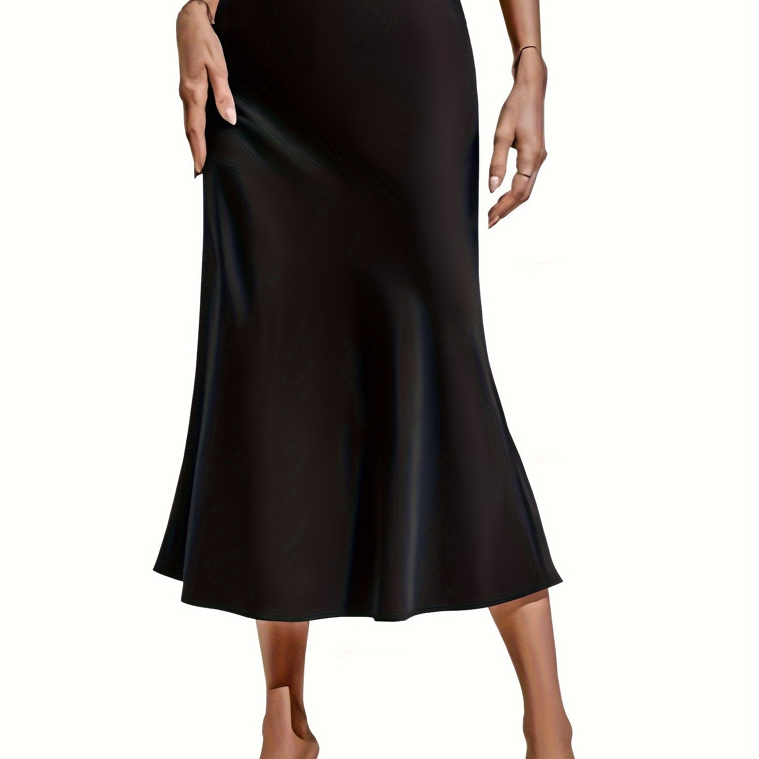 Women's High Waist Mermaid Skirt Solid Color Bodycon Midi Spring Summer Elegant