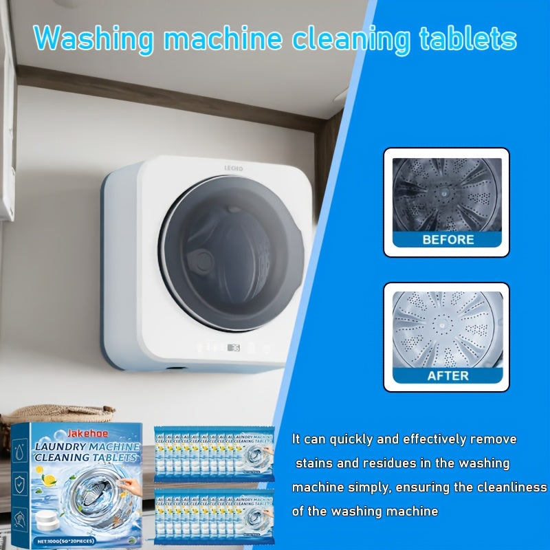 20 Laundry Machine Cleaning Tablets for RVs and Homes Deep Clean Odor Removal