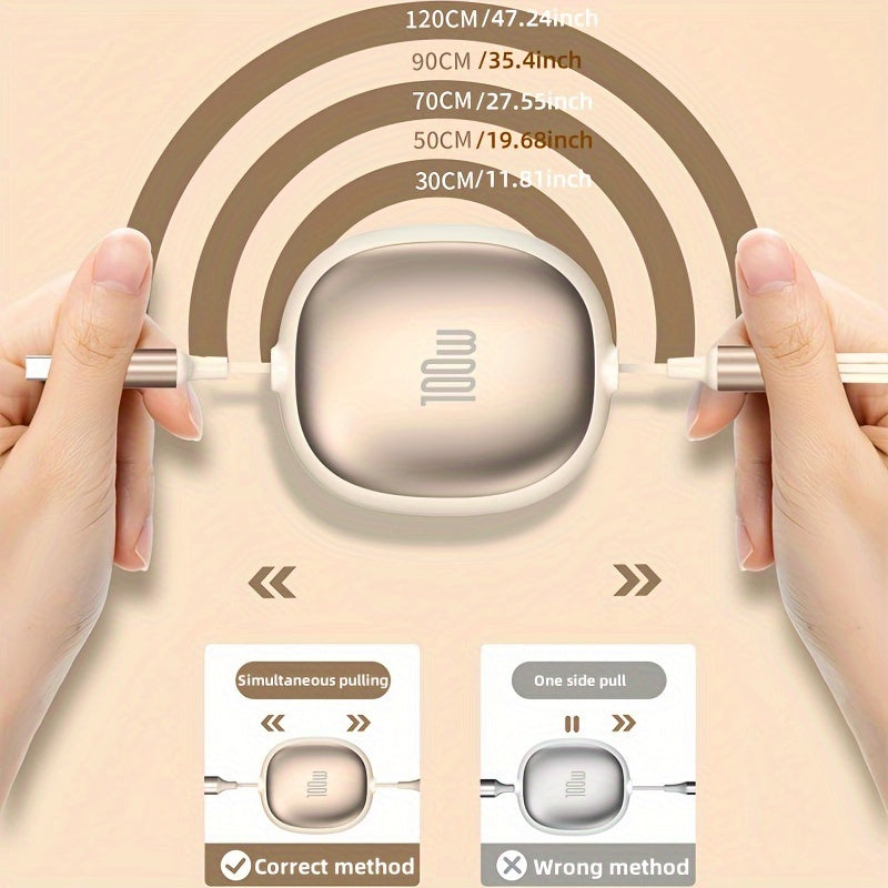 Cable de carga USB retráctil 3 en 1, carga rápida de 100W, sincronización de datos para iPhone, Samsung, Huawei