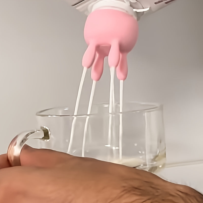 "Красивая веселая крышка для бутылки молока с дизайном вымени коровы, изготовленная из ABS-материала, идеально подходит для добавления веселья при наливании молока, поставляется в коробке для удобного хранения, необходимый аксессуар для бутылки молока"